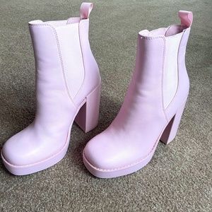 Steve Madden Triple Pink Leather Platform Chelsea Boots Size 6